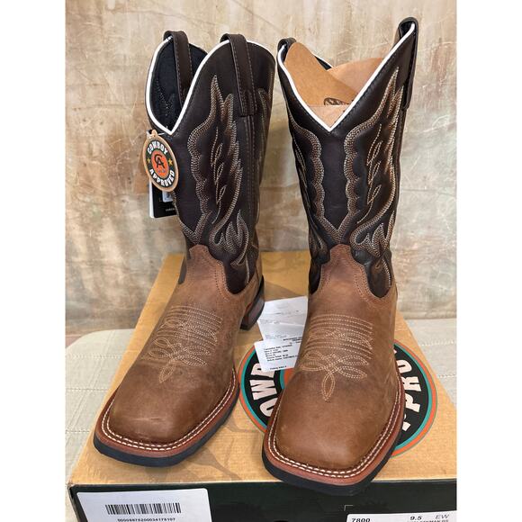 Laredo Montana 7800 Men\'s Western Cowboy Boot Sand Chocolate Leather 9.5 EW Wide main image 15